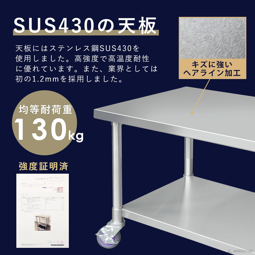 ステンレス作業台 板厚1.2mmモデル 450×600×850 業務用