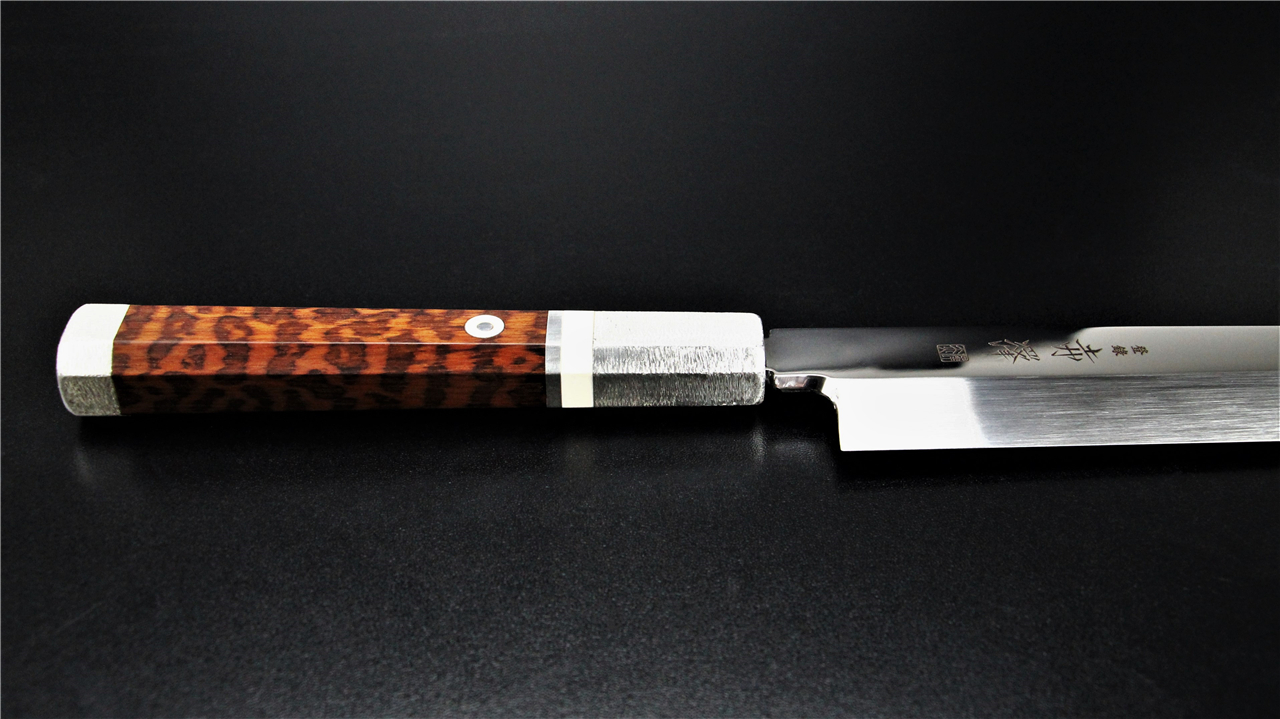 Yanagi Knife 柳葉刀鋪 . Akazawa ZDP189 Mirror Honyaki Kengata with