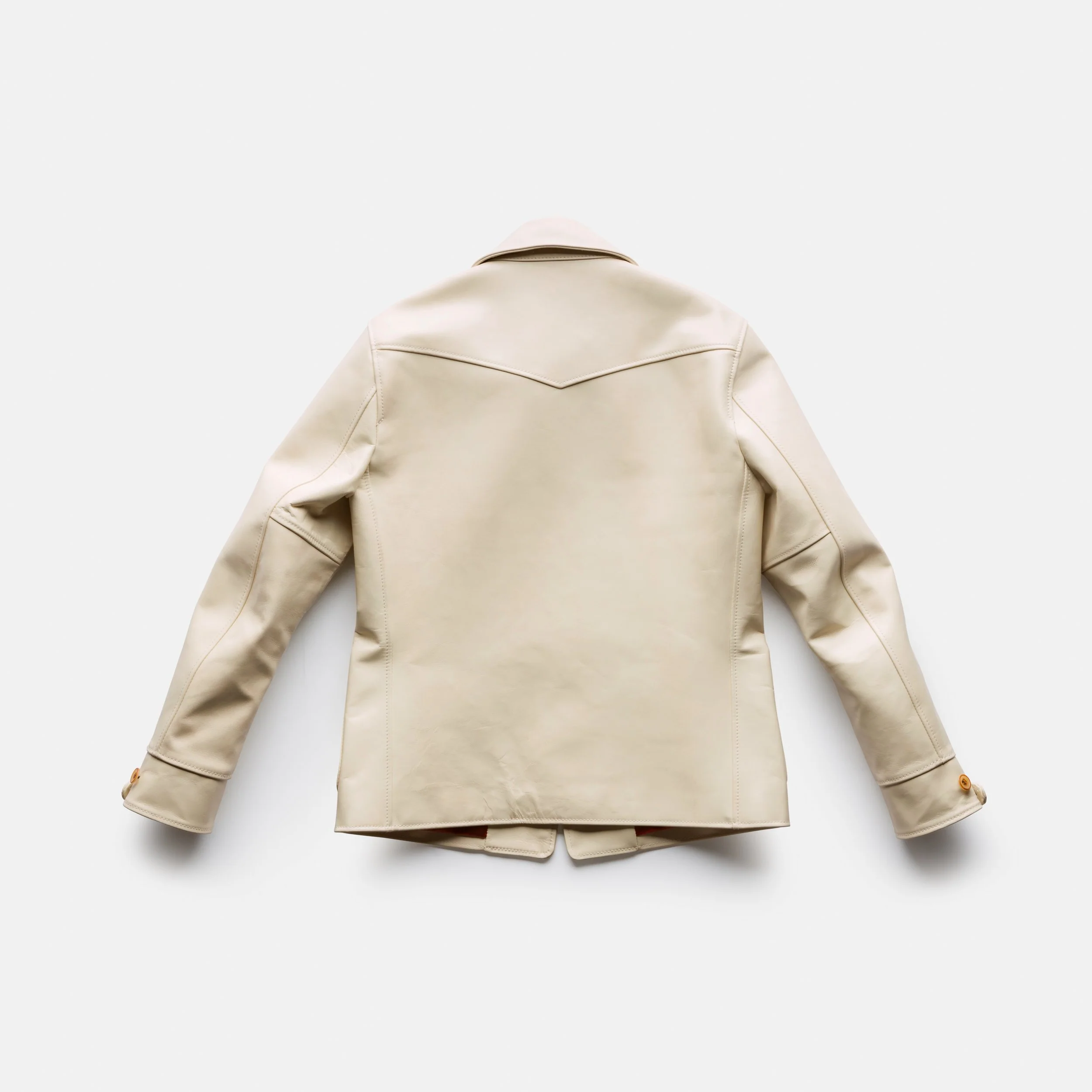 BLACK BEAR BRAND x Y'2 LEATHER - Ivory Horsehide Western Car Coat