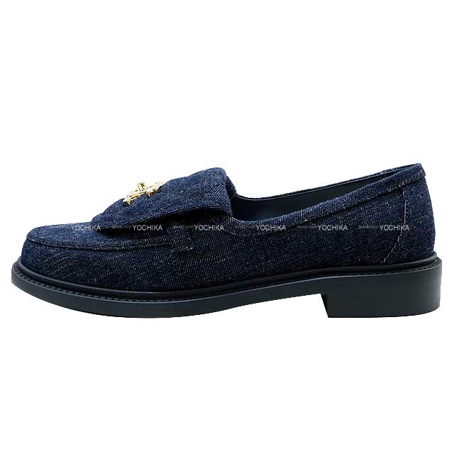 2024 Cruise New CHANEL loafers Matelasse Coco mark Denim Blue