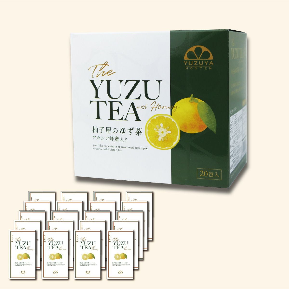 ゆず茶（飲み切り30g）専用BOX20包入(個包装小分けスティック携帯用