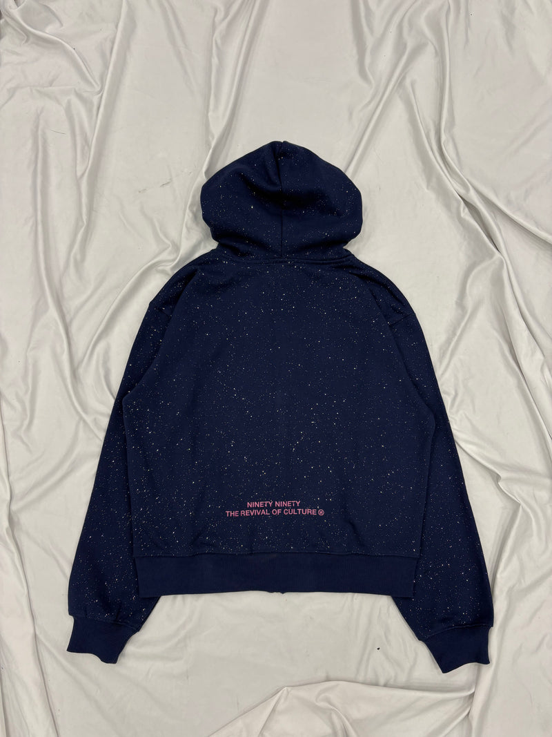90 Logo Glitter Zip Hoodie – YZ