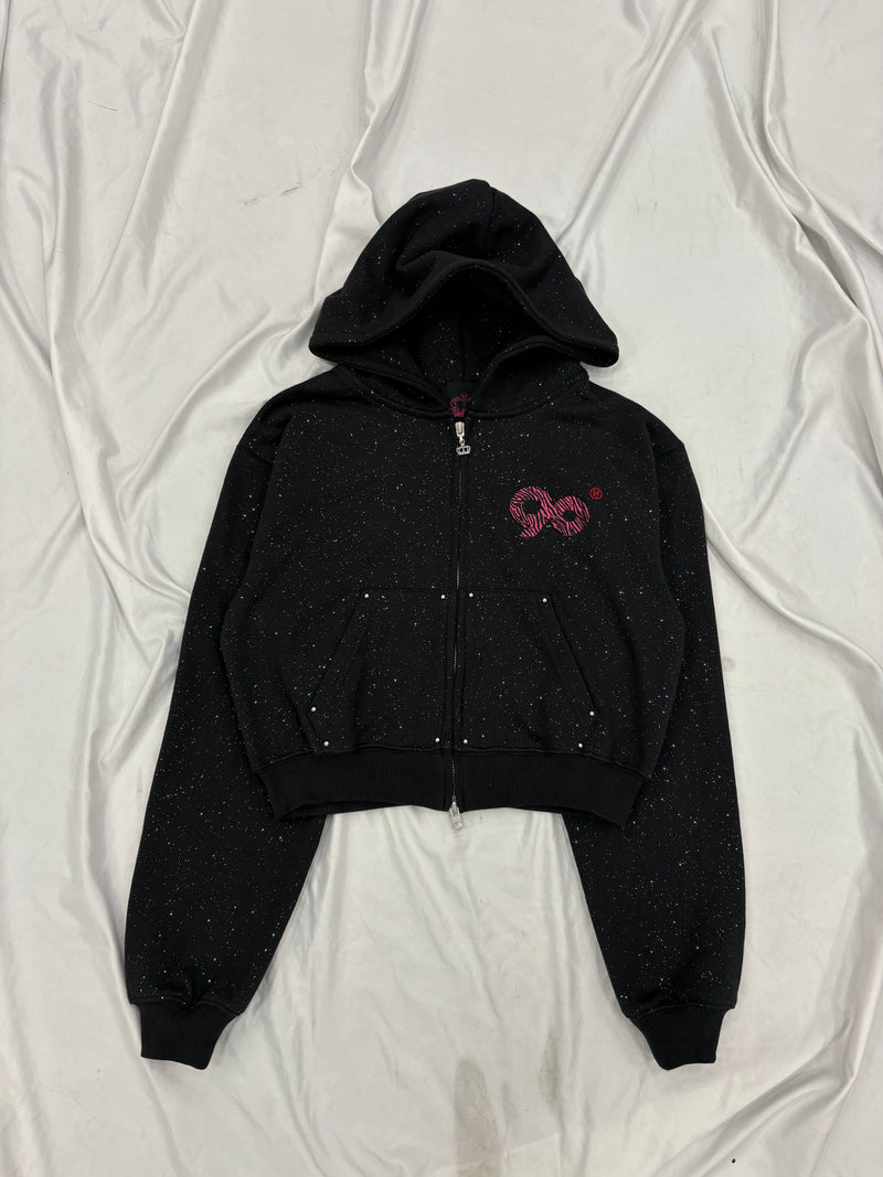 90 Logo Glitter Zip Hoodie – YZ