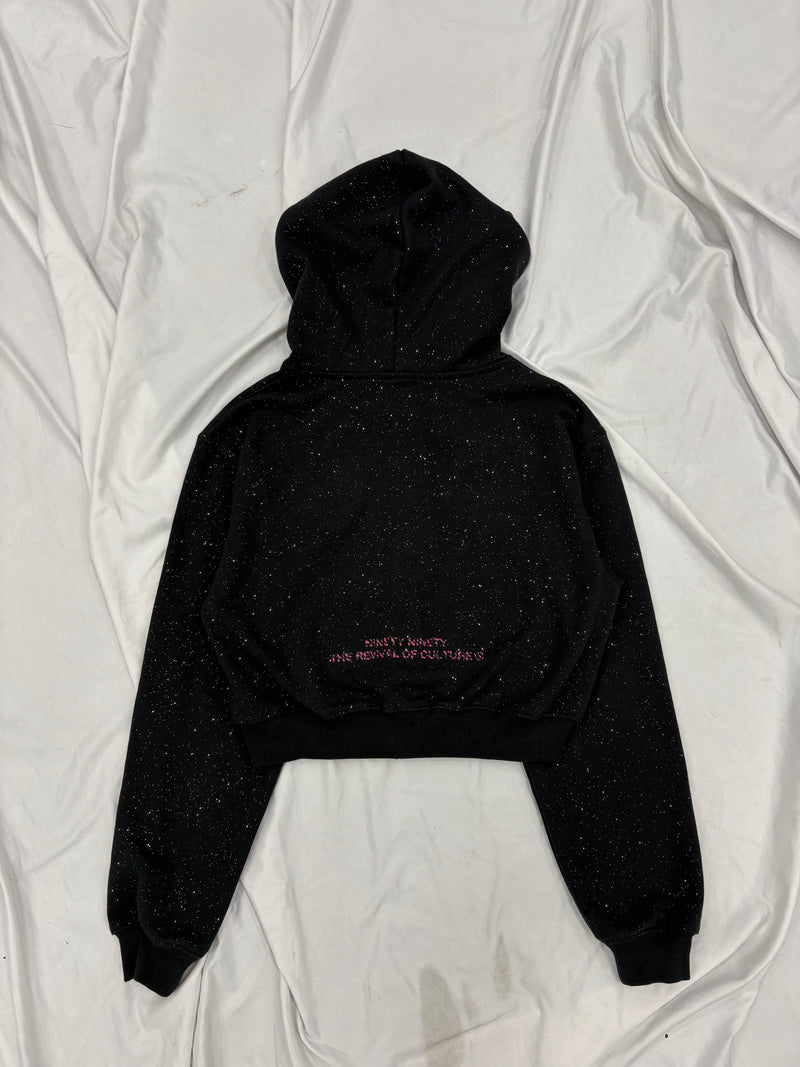 90 Logo Glitter Zip Hoodie – YZ