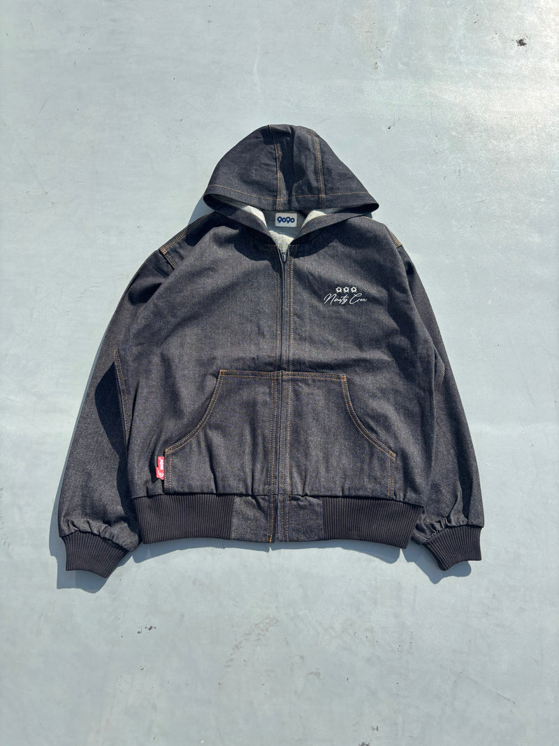 Bullet Logo Denim Zip Hoodie – YZ