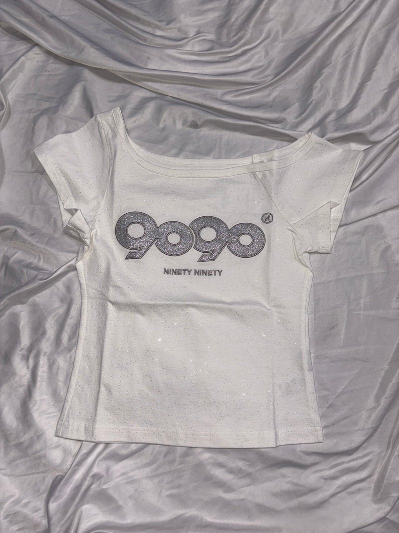 OG Logo Off Shoulder Glitter Tee – YZ
