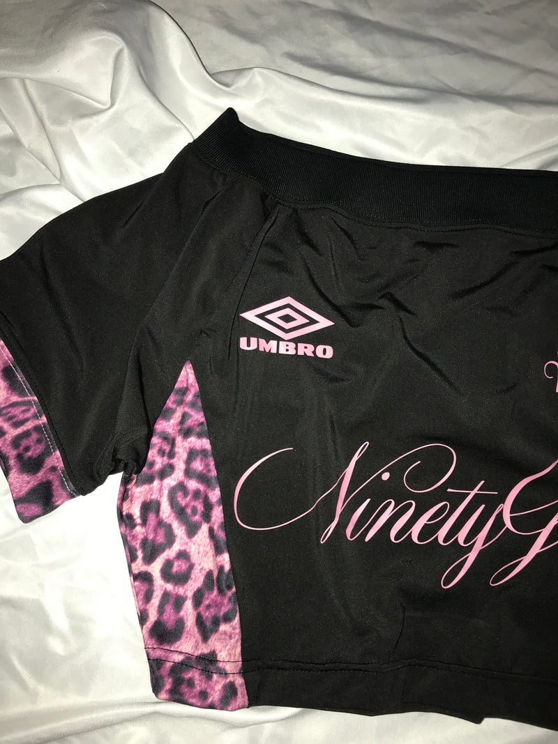 9090girl × umbro Leopard Off Shoulder Tee – YZ