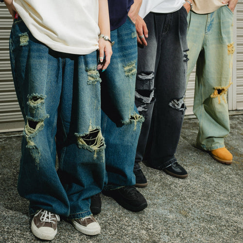 9090 x WUDGE BOY DAMAGE DENIM PANTS – YZ