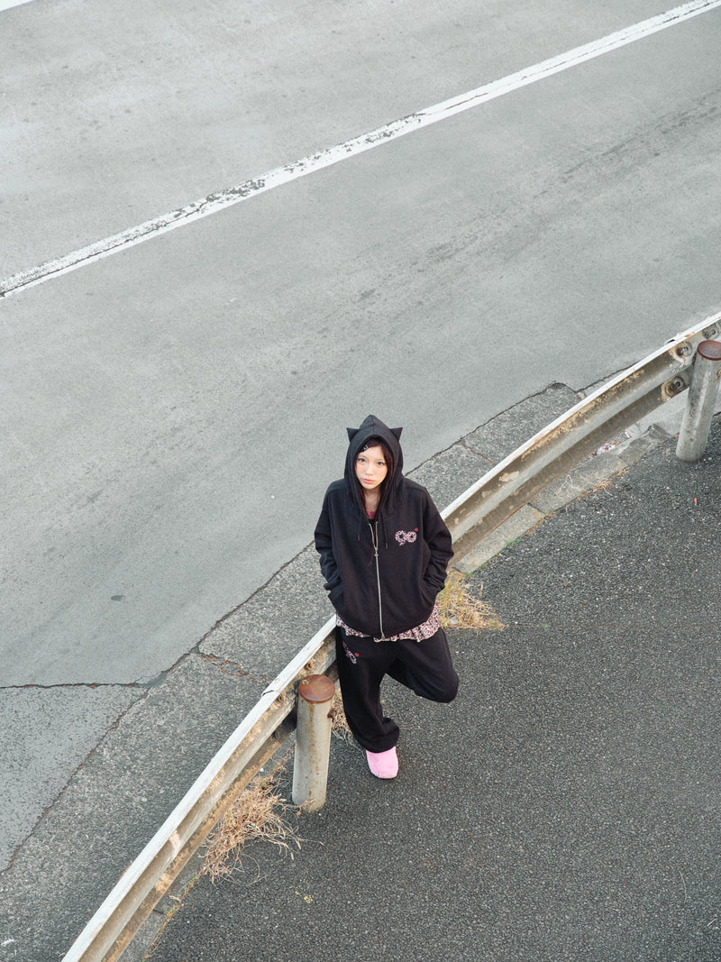 90 Logo Cat Ear Zip Hoodie【9090girl】 – YZ