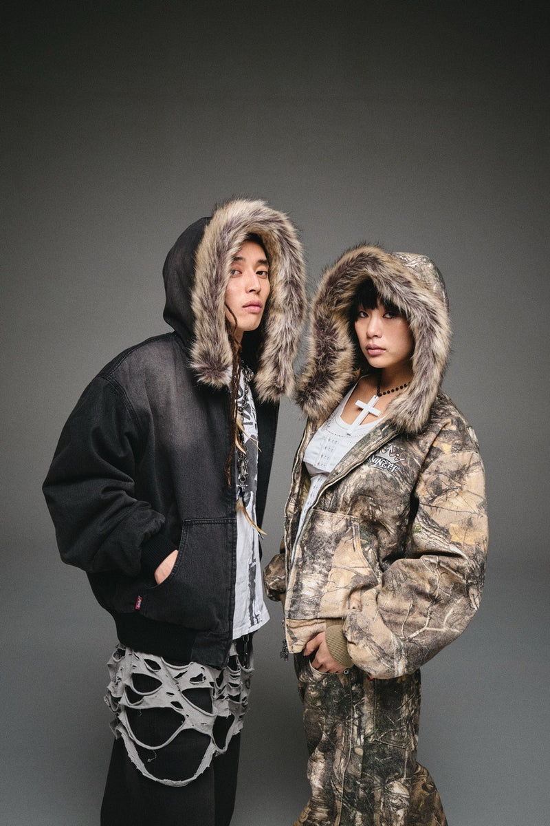 King Logo Slub Denim Far Zip Hoodie – YZ