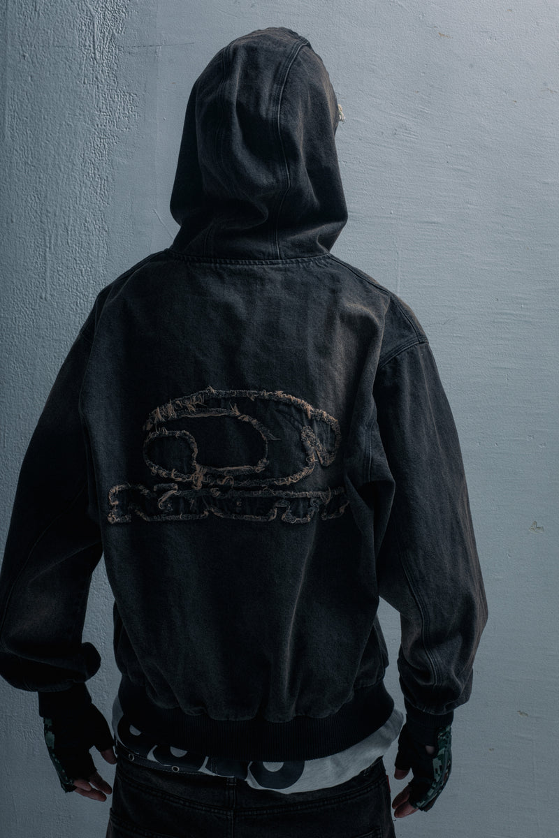 Heisei Logo Denim Zip Hoodie – YZ