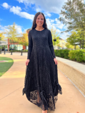 Amina Pleated Lace Dress – Zadie B's Fashions
