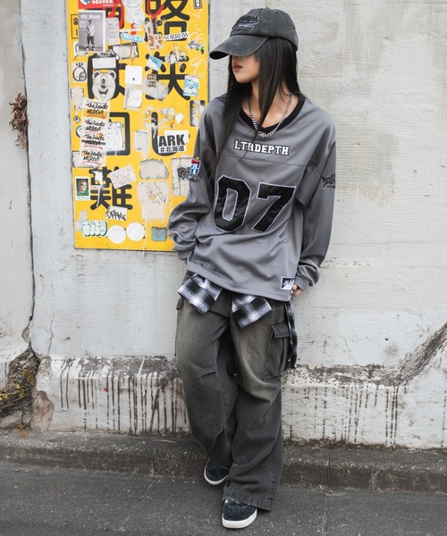 LTR DEPTH tシャツ LTR DEPTH/ナンバリングホッケーロンT メンズ