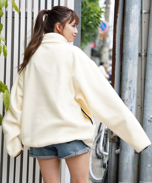 コート ジャケット フリース ワンポイント刺繍 ハーフジップ / Fleece