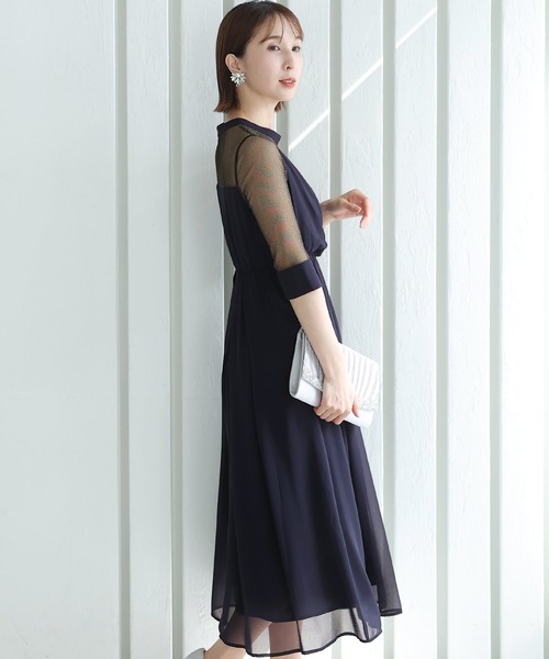 PourVous（プールヴー） ドレス 結婚式 パーティードレス 七分袖と
