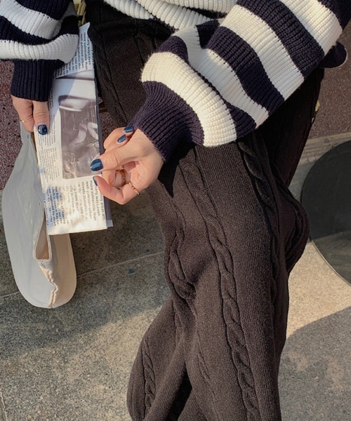 deux amour パンツ ケーブルニットパンツ レディース : ZOZOTOWN Yahoo