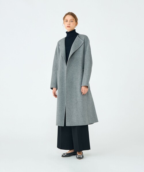 Ballsey（ボールジィ） ノーカラーコート コート プレミアムウール