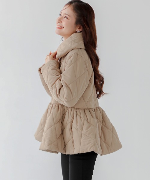Fit more（フィットモア） コート アウター ペプラム中綿ジャケット