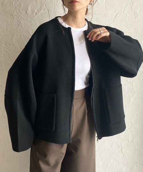 She's Closet ブルゾン アウター ボリュームスリーブ長袖ジップアップ