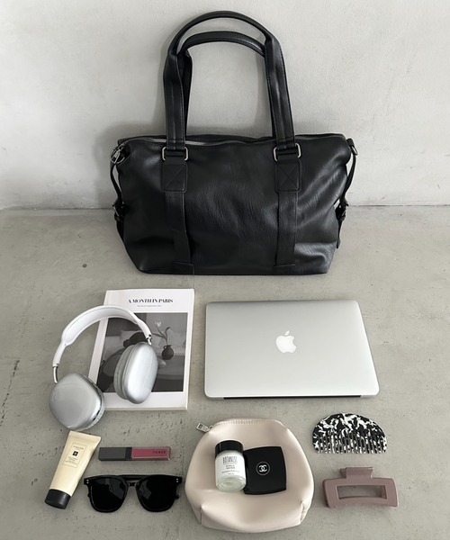 ボストンバッグ 「A4収納可能」PU 2WAYマルチショルダーバッグ