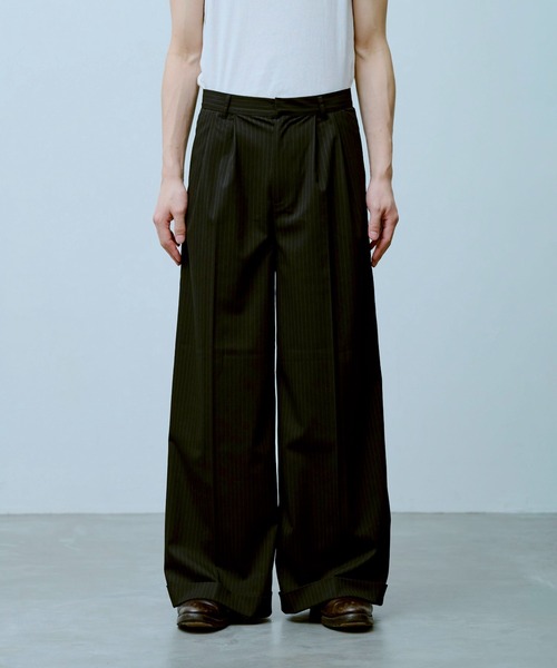 Camphor wood スラックス 2tuck wide baggy slacks / 2タックワイド