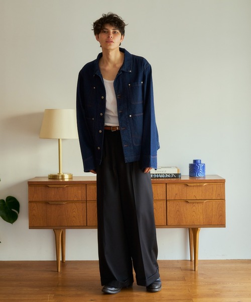 Camphor wood スラックス 2tuck wide baggy slacks / 2タックワイド