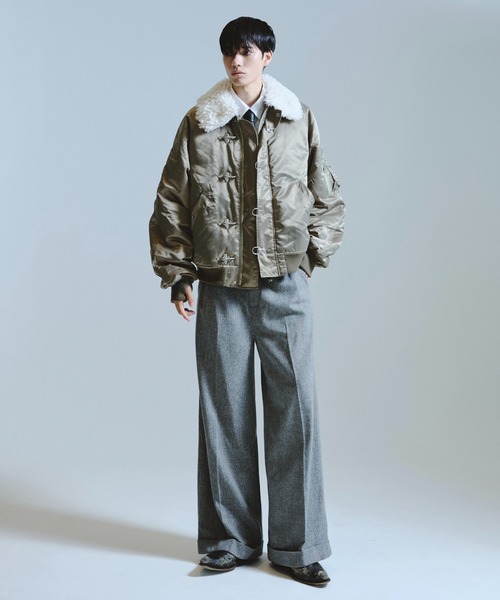 Camphor wood スラックス 2tuck wide baggy slacks / 2タックワイド