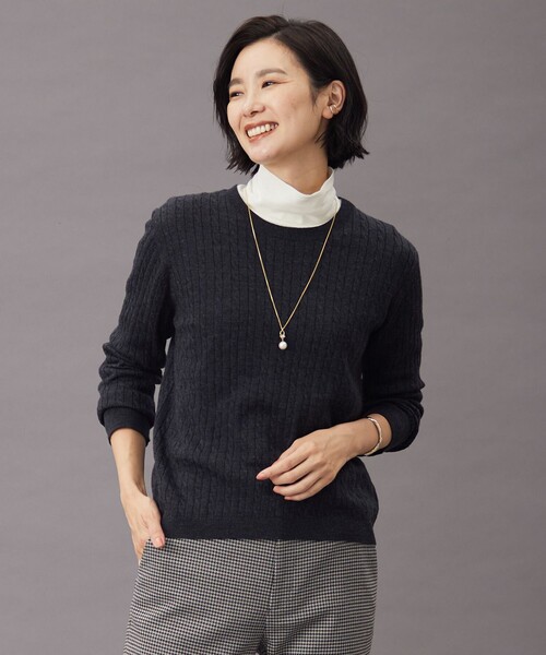ニット セーター 「洗える」KNIT BASIC クルーネック レディース