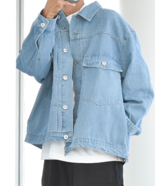 デニムジャケット gジャン 12oz デニム 両胸ポケット ビッグGジャン