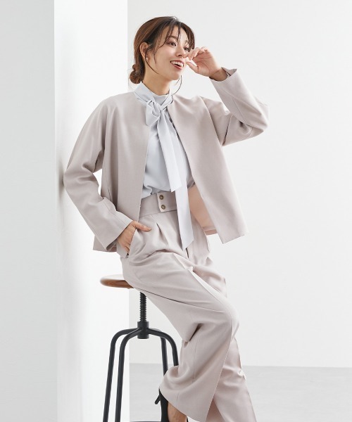 7days Life Styling セットアップ 「洗える」ノーカラージャケット
