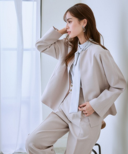 7days Life Styling セットアップ 「洗える」ノーカラージャケット
