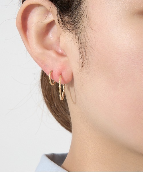 Jewel closet by L&Co. ピアス K18 フープ ピアス レディース メンズ