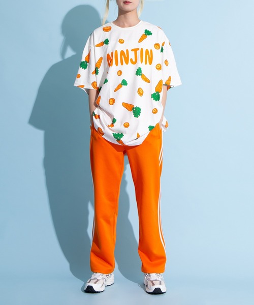 PUNYUS（プニュズ） tシャツ フード総柄Tシャツ(NINJIN・LEMON