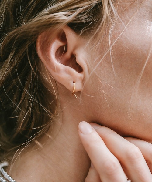 ピアス 18K フープピアス 金属アレルギー対応「GOUCCIA-mini