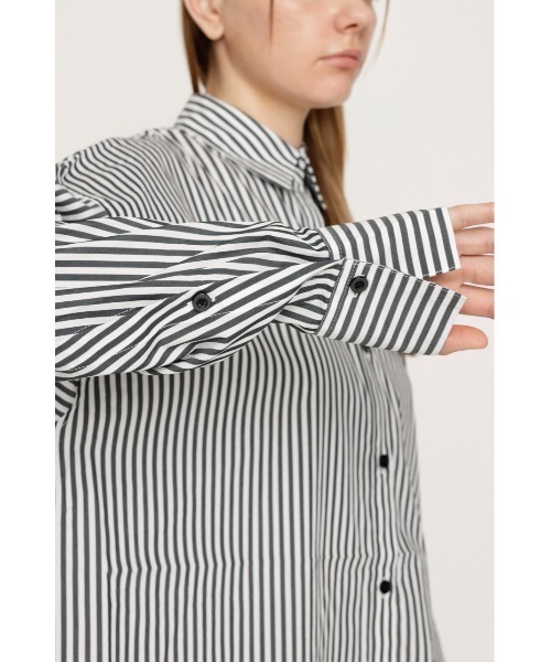 SLY（スライ） ブラウス シャツ LOOSE OVER ARMSLIT STRIPE SH ルーズ