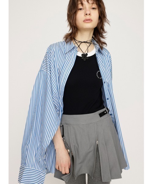 SLY（スライ） ブラウス シャツ LOOSE OVER ARMSLIT STRIPE SH ルーズ