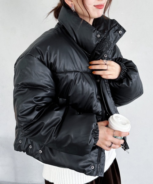 un+frame ダウンコート ダウンジャケット leather short down jacket