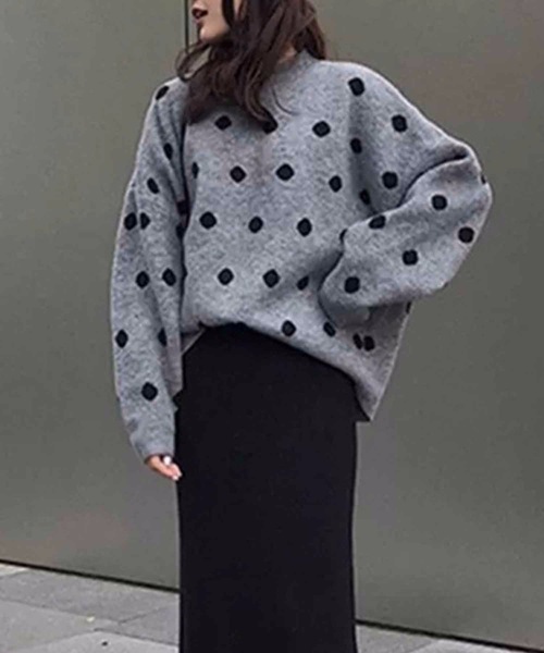 ニット セーター ドット柄ニットセーター レディース : ZOZOTOWN Yahoo