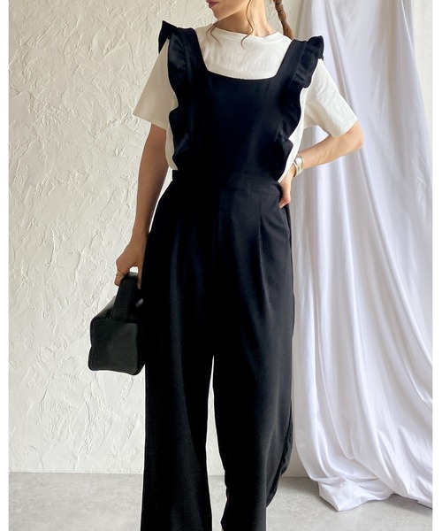 She's Closet サロペット オーバーオール 肩フリルショルダーハイウエ