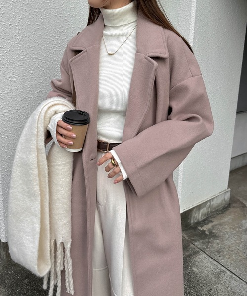 andme（アンドミー） コート チェスターコート フェイクウールオーバー