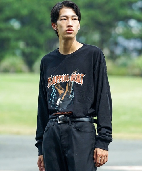 JEANS MATE（ジーンズメイト） tシャツ ピグメントプリント ロンT