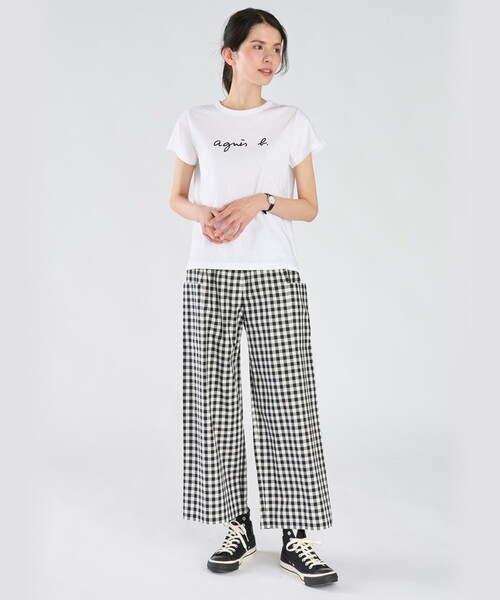 agnes b.（アニエスベー） tシャツ ロゴプリント コットン 半袖Tシャツ