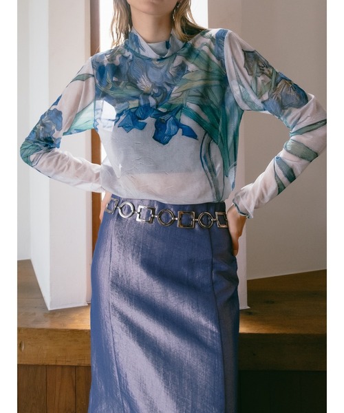 sahara（サハラ） tシャツ High Neck Sheer Top/ハイネックシアー