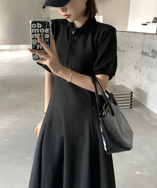 ワンピース ポロ衿フレアロングワンピース : ZOZOTOWN Yahoo!店 - 通販