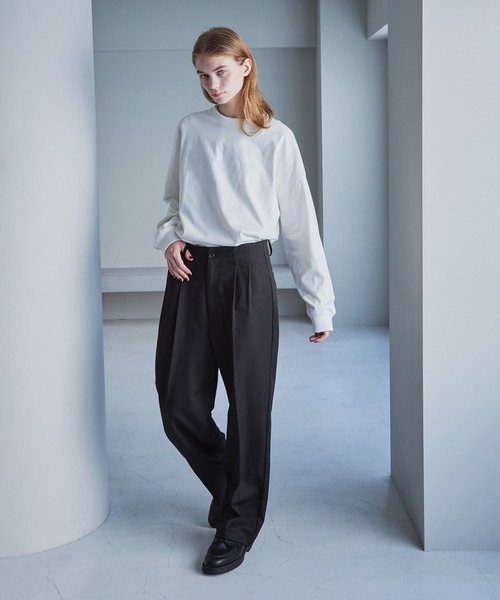 SERACE スラックス 「SERACE」Wide silhouette straight slacks