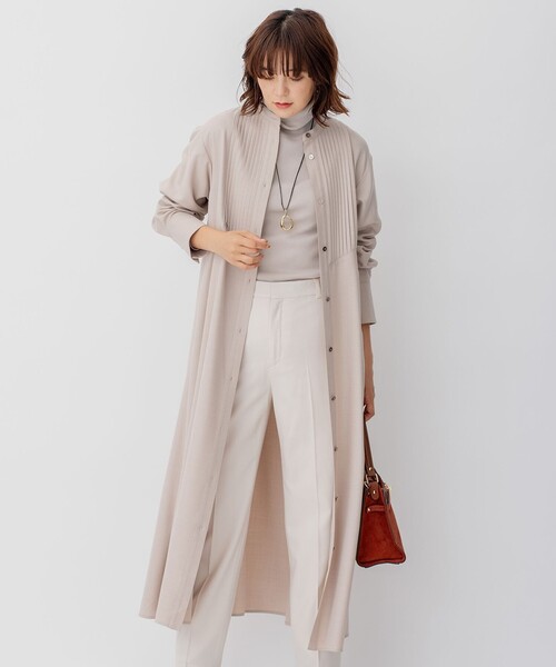 ワンピース 「CLASSY.コラボ/洗える」ウールストレッチツイル