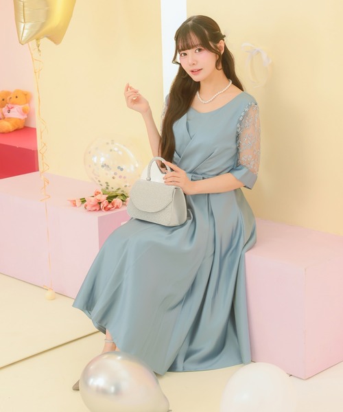 Retica（レティカ） ドレス パーティー ドレス 二次会 サテン生地