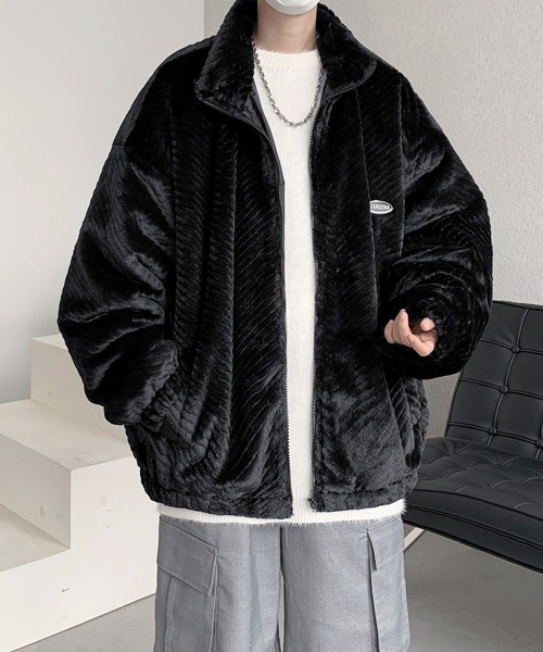 ブルゾン アウター 「FVLMEN」onepoint boa zip Jacket/ワンポイント
