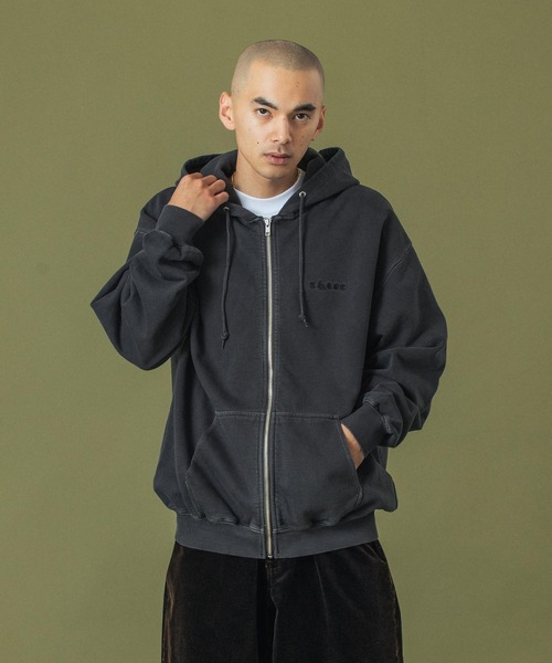 XLARGE（エクストラ ラージ） パーカー PIGMENT DYED EMBOSS LOGO ZIP