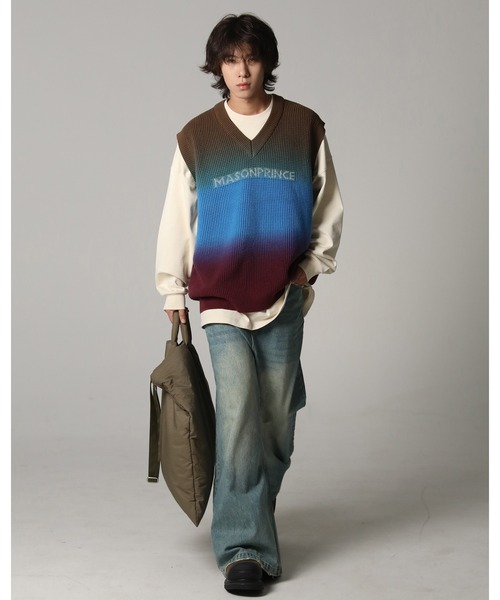MASONPRINCE ジーンズ サイドベルト ワイドフレアデニムパンツ NZK6069